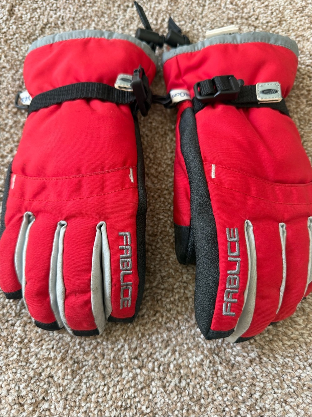 Fablice kids red snow gloves